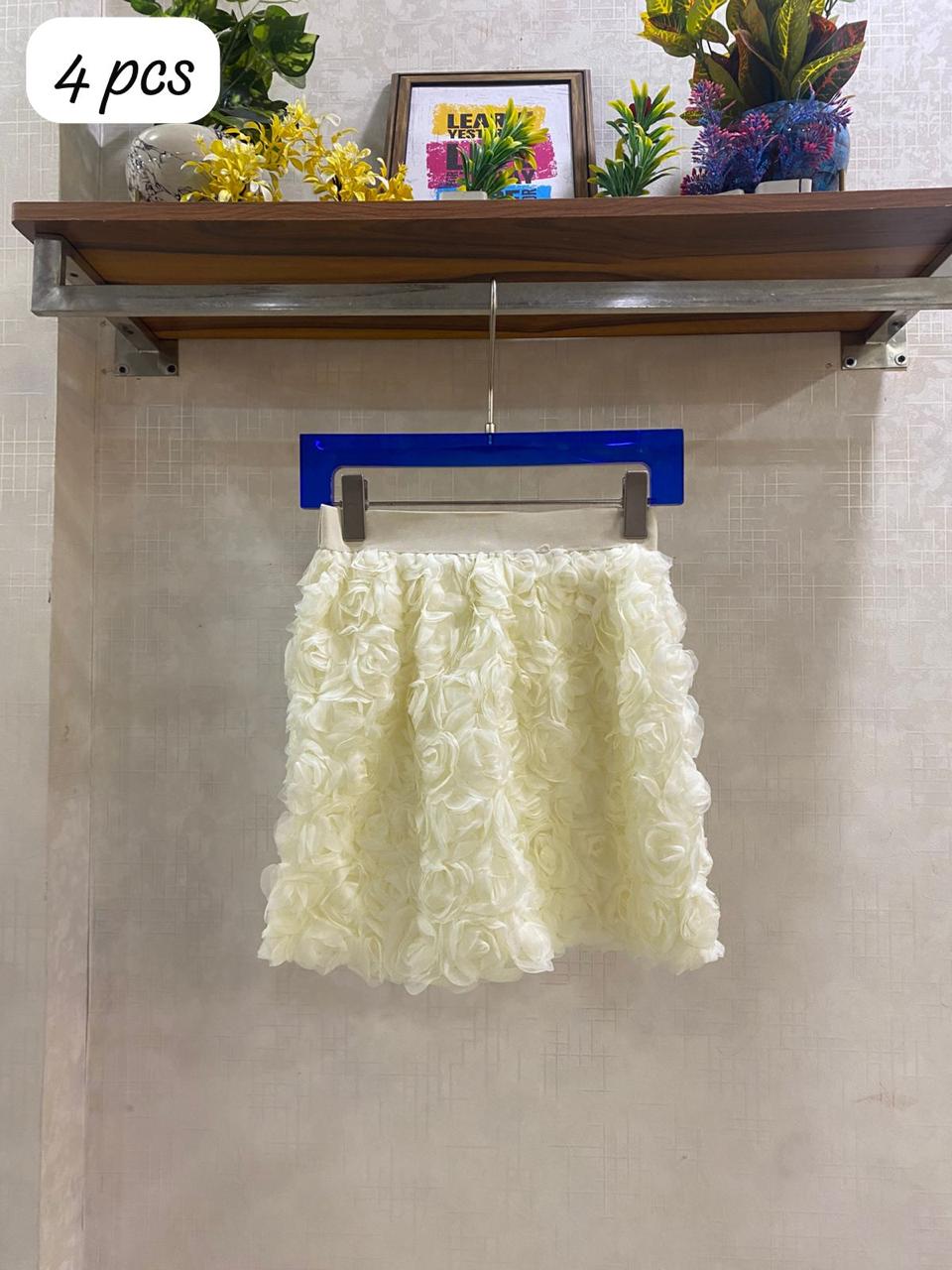 Beautiful Elastic waist 3d flower skirt FT9490