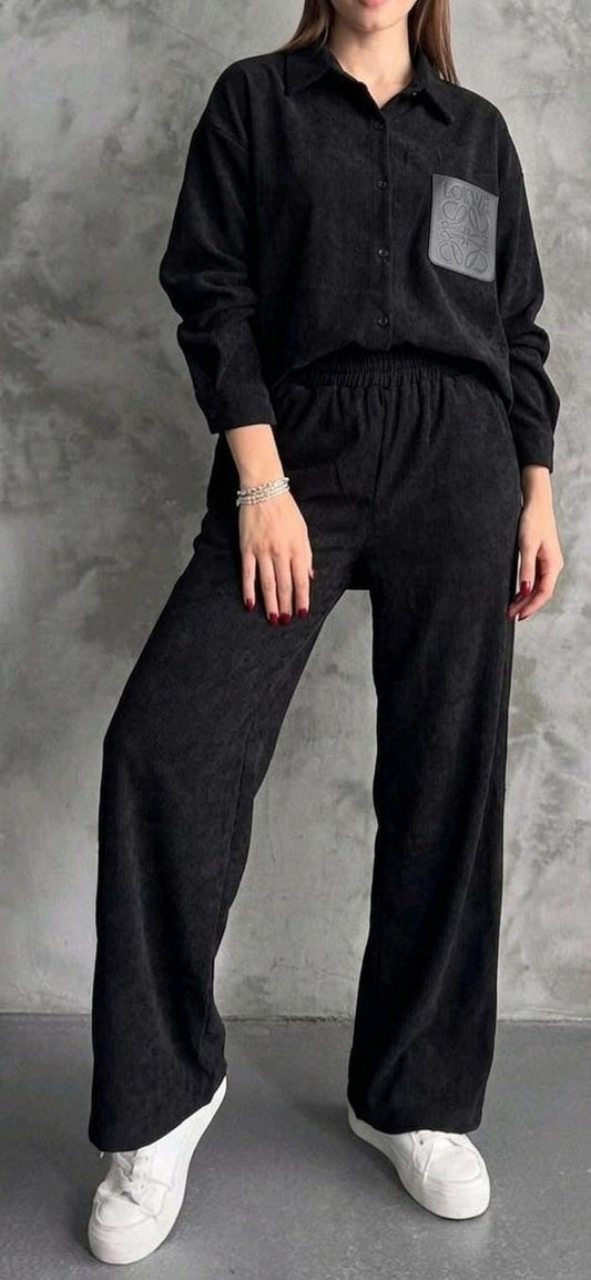 Beautiful Stella corduroy coord set with embroidered logo FT944