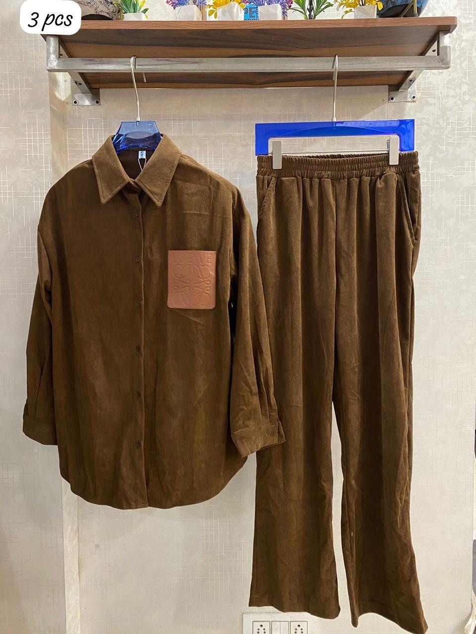 Beautiful Stella corduroy coord set with embroidered logo FT944