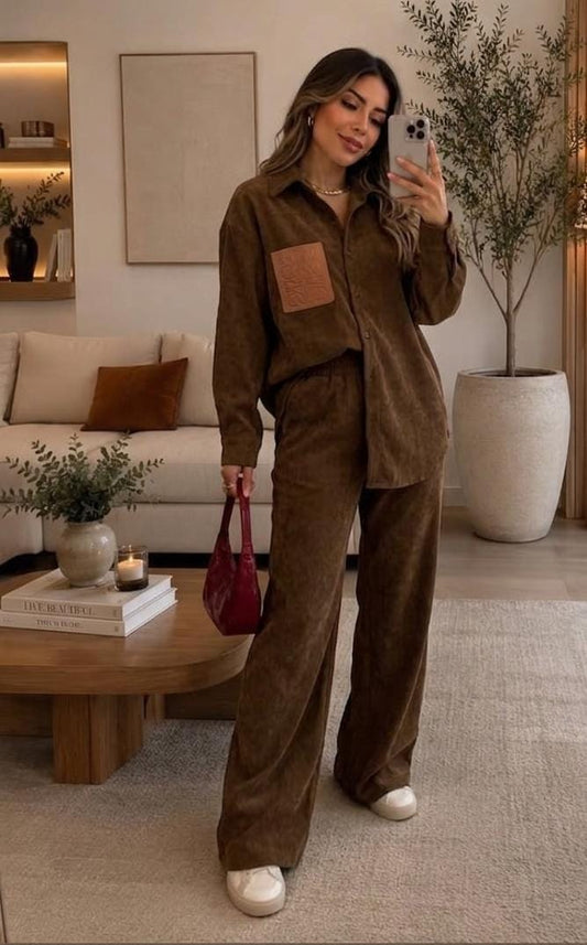 Beautiful Stella corduroy coord set with embroidered logo FT944