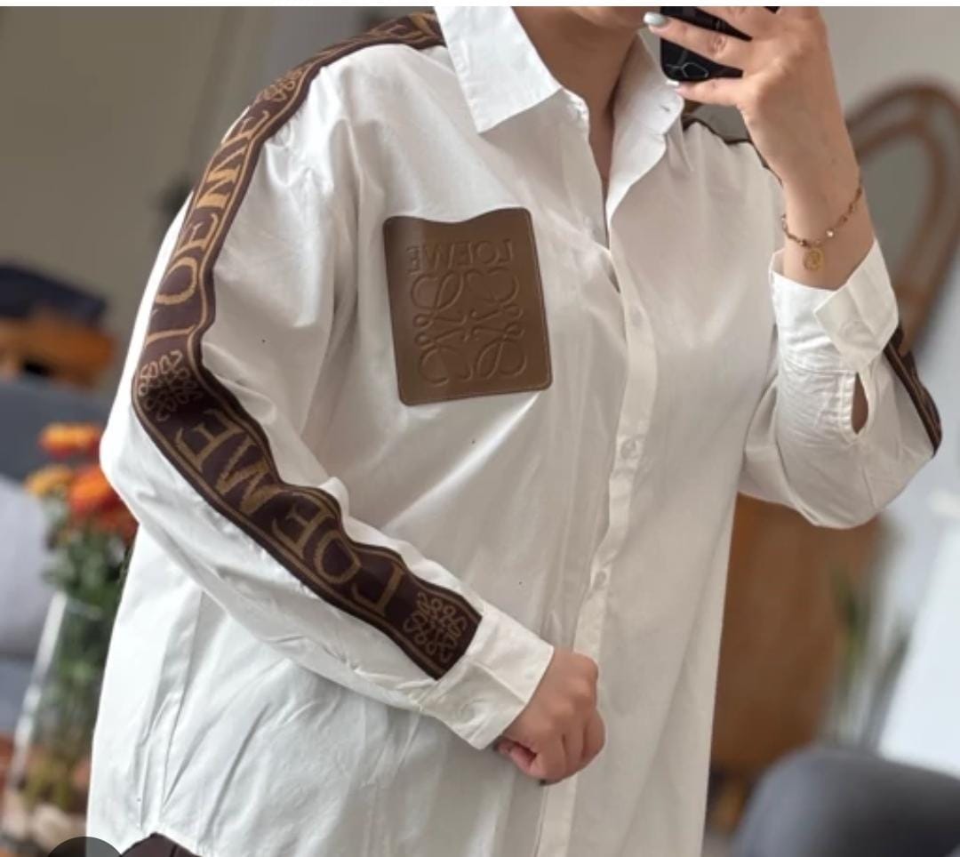 Beautiful embossed logo loewe shirt FT951