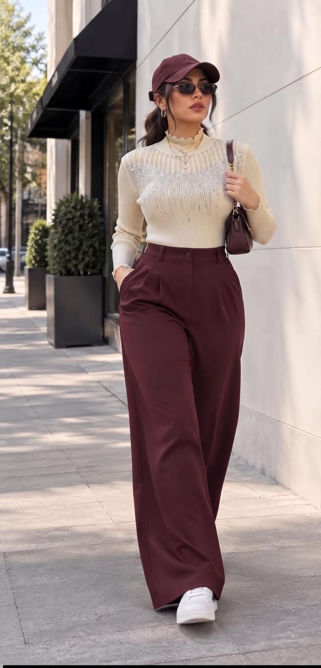 Elegant Basic knitted embellished top Premium quality FT956