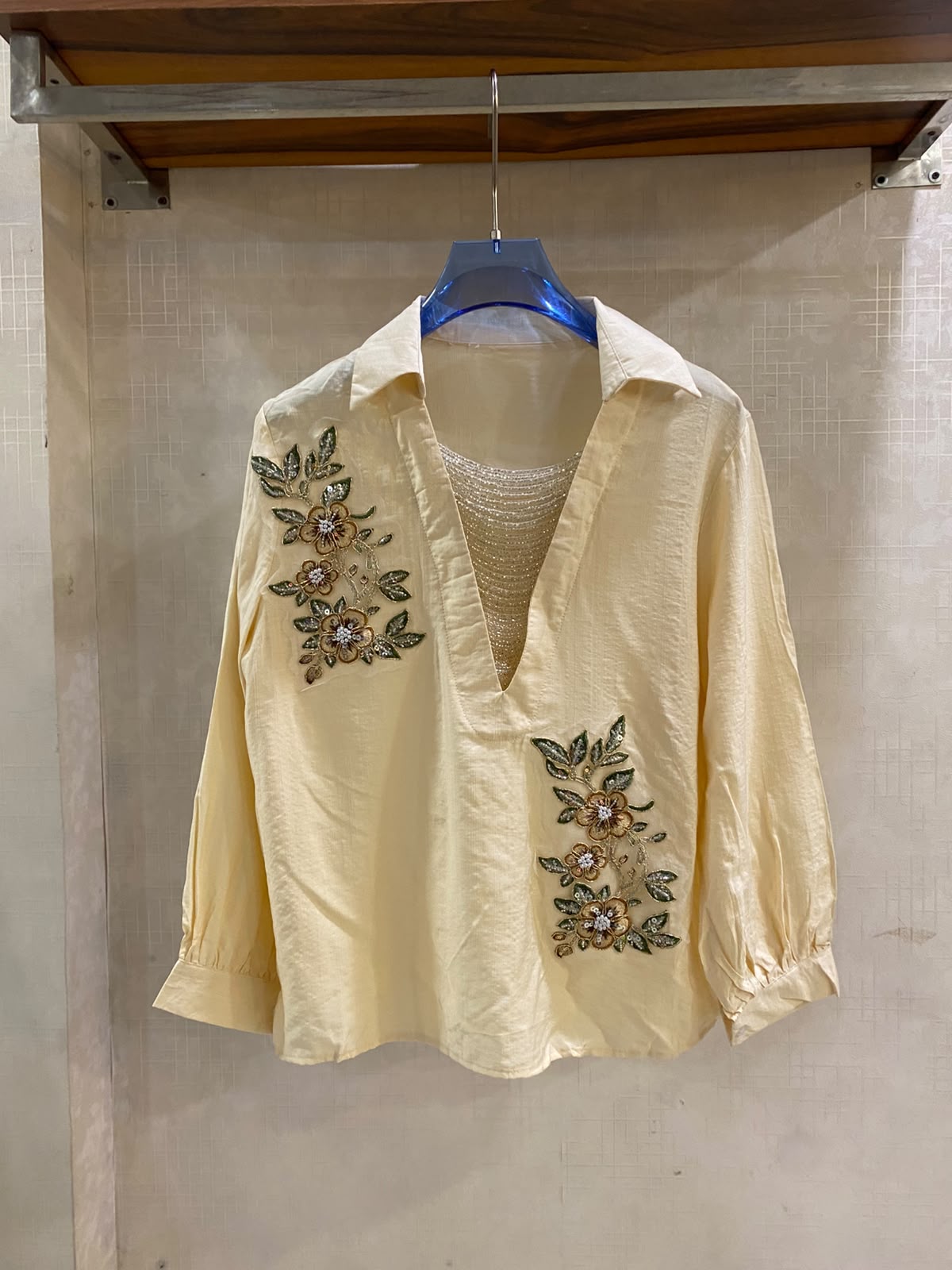 Elegant Embellished  and embroidered  tunic/shirt FT959