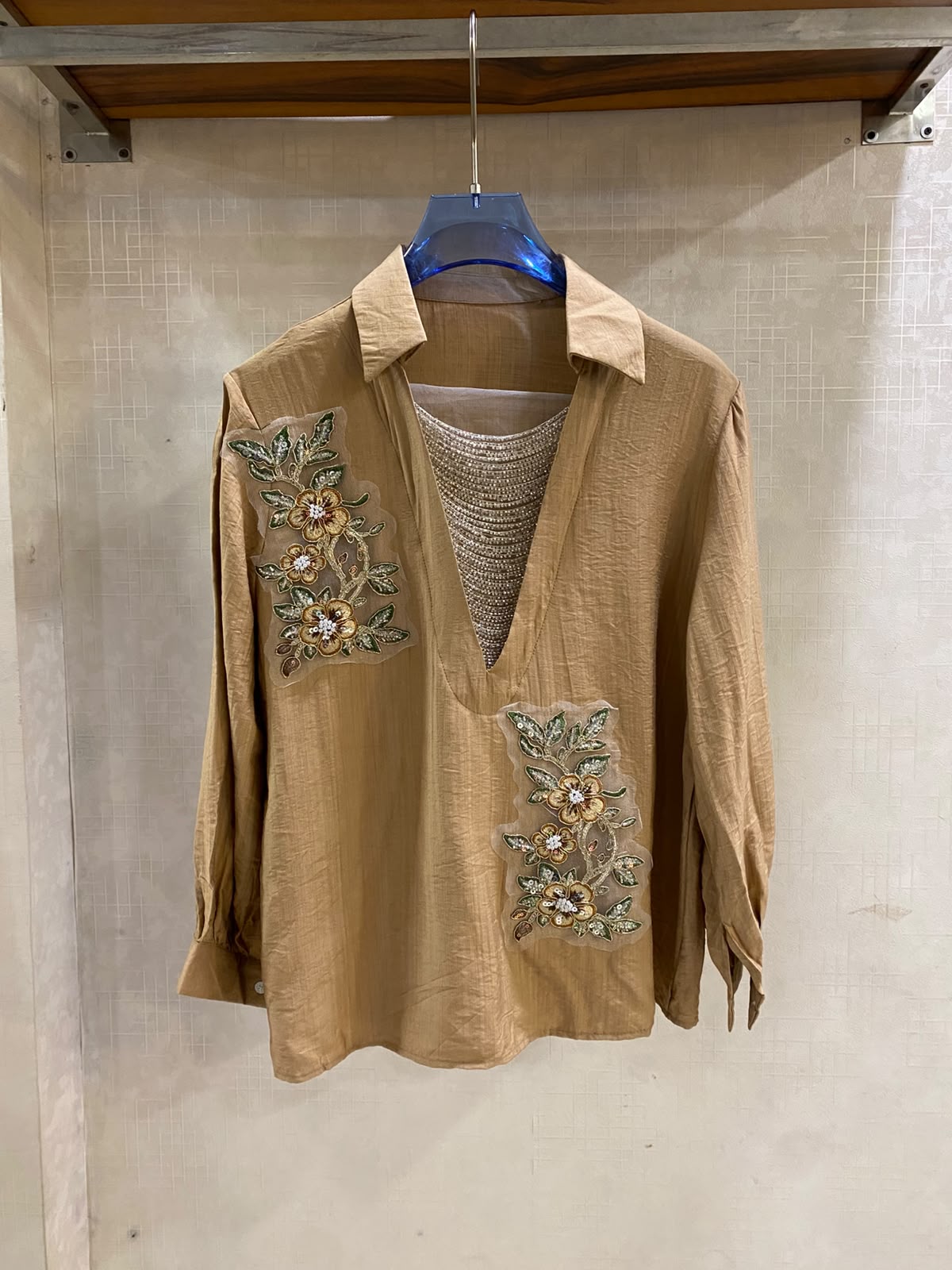 Elegant Embellished  and embroidered  tunic/shirt FT959
