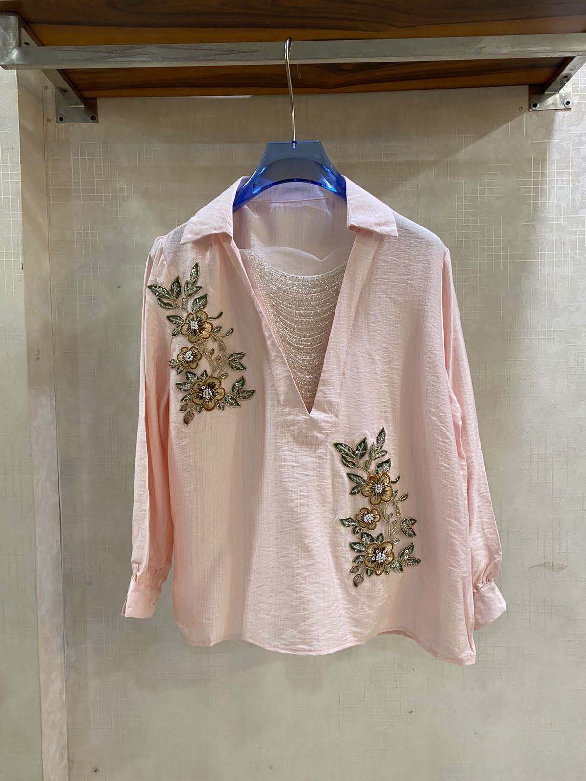 Elegant Embellished  and embroidered  tunic/shirt FT959