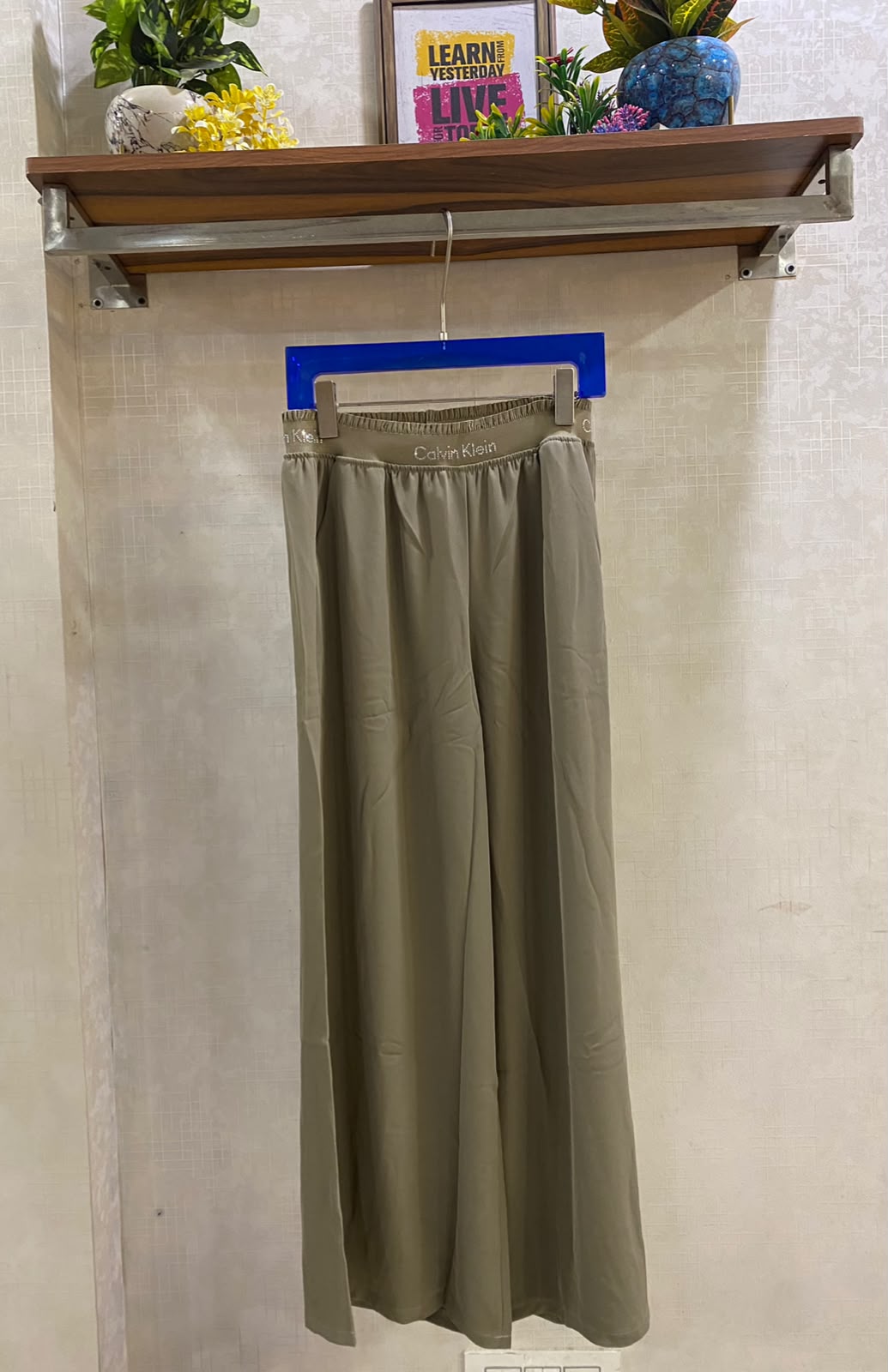 Elegant Wide leg pants broad belted FT962