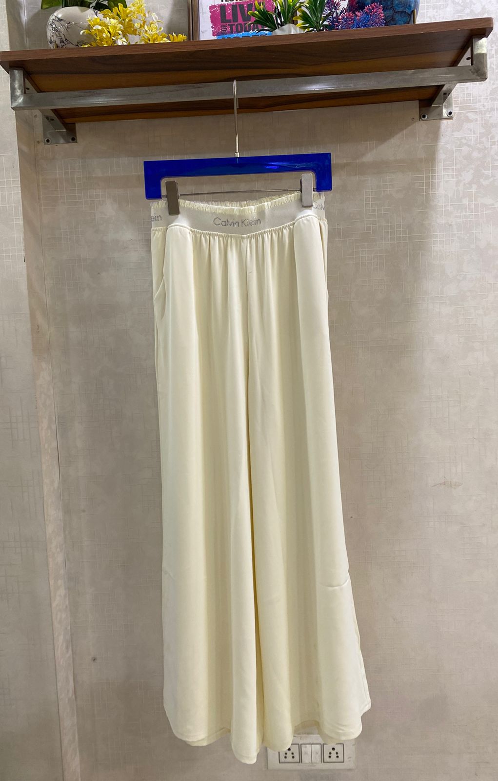 Elegant Wide leg pants broad belted FT962