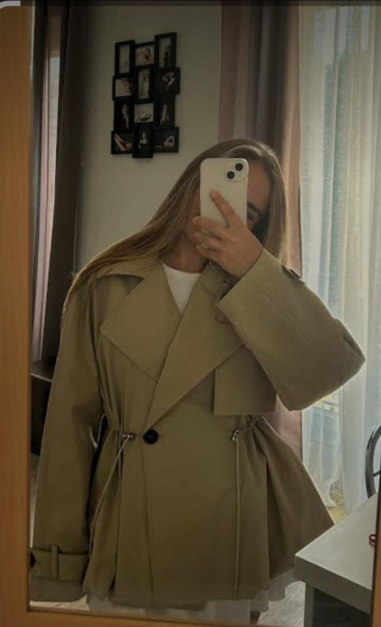 Elegant Trench Coat Zara inspired With Adjustable Waist FT963