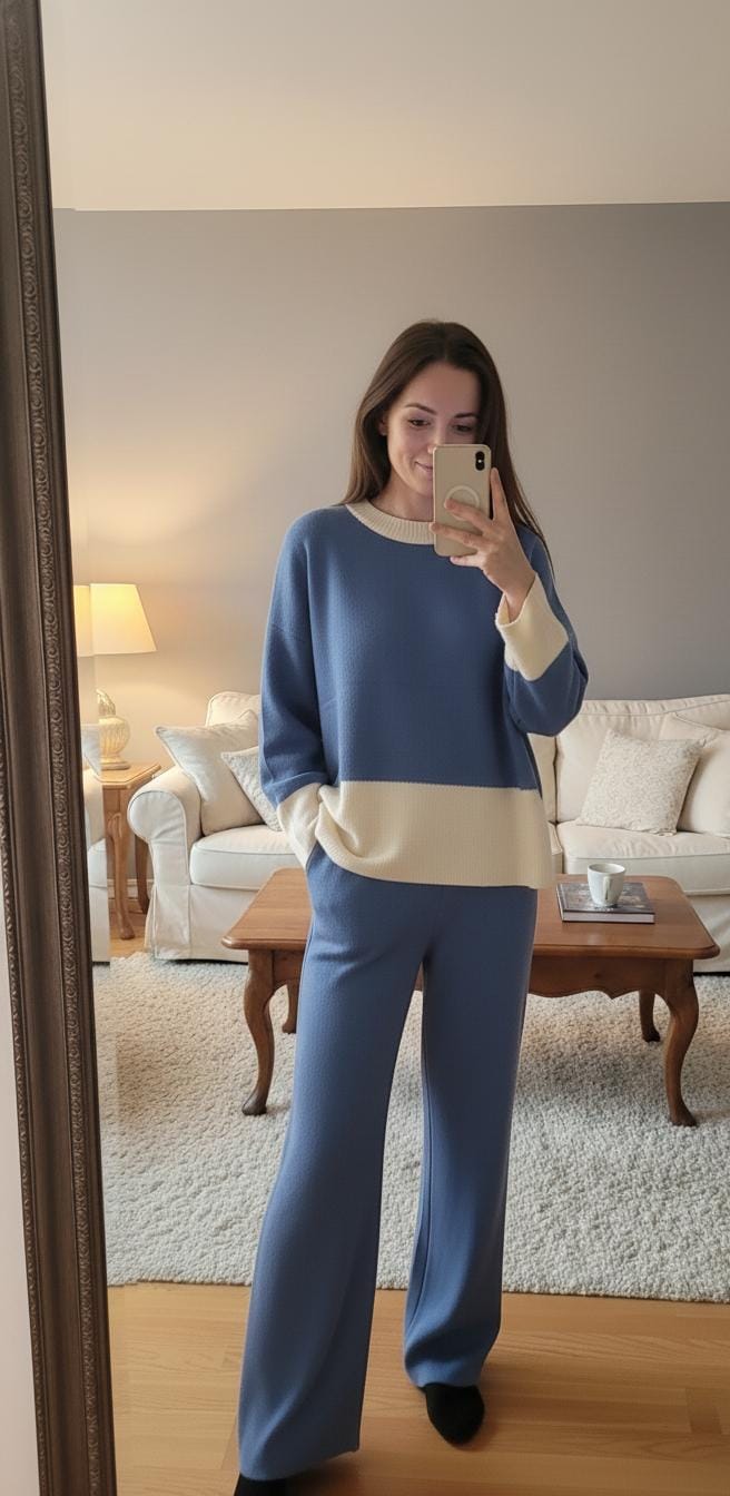 Dual Shade Woolen Coord Set FT418