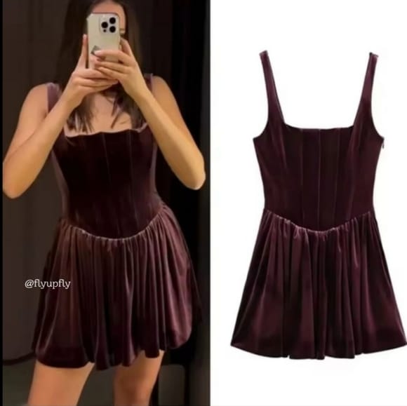 Beautiful Velvet Corset Dress FT617