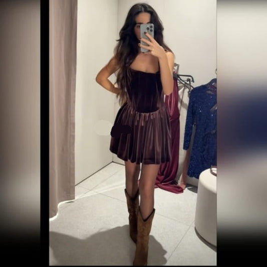 Beautiful Velvet Corset Dress FT617