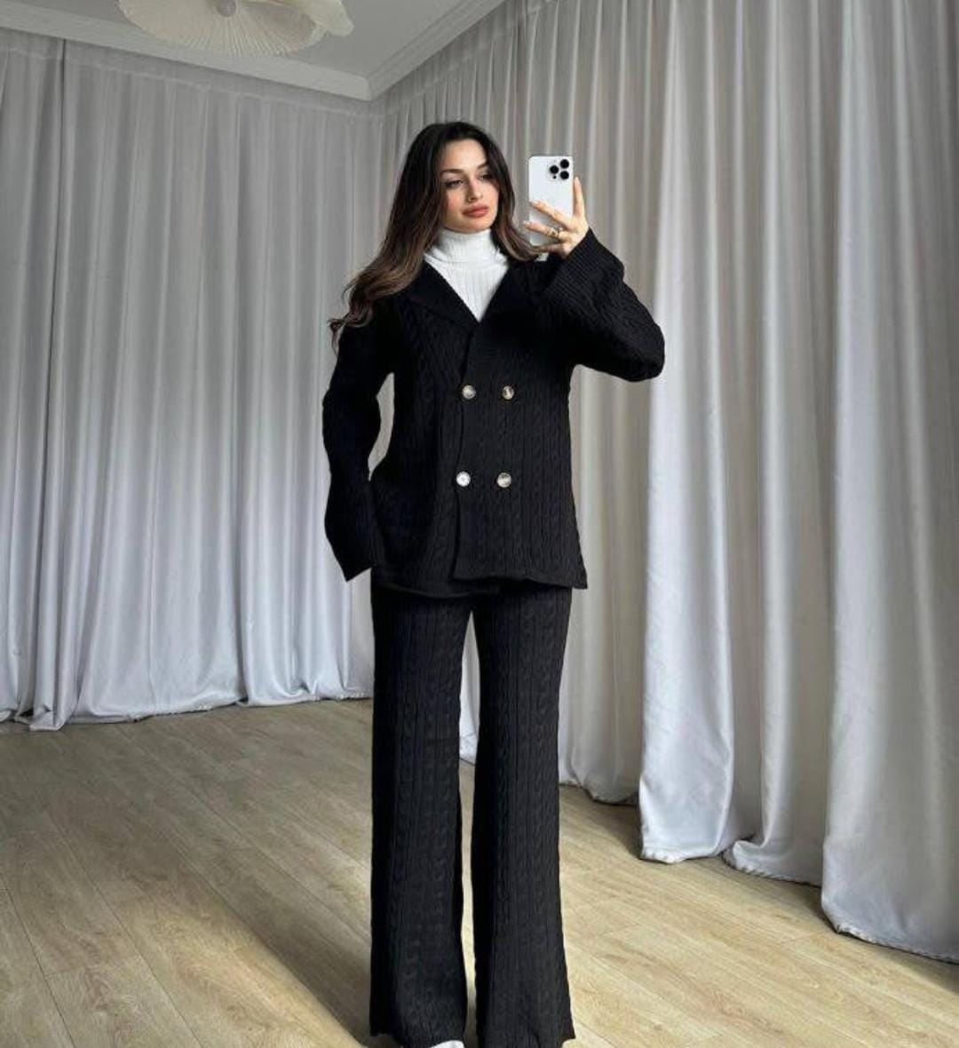 Blazer Style Woolen Co-Ord Set FT630