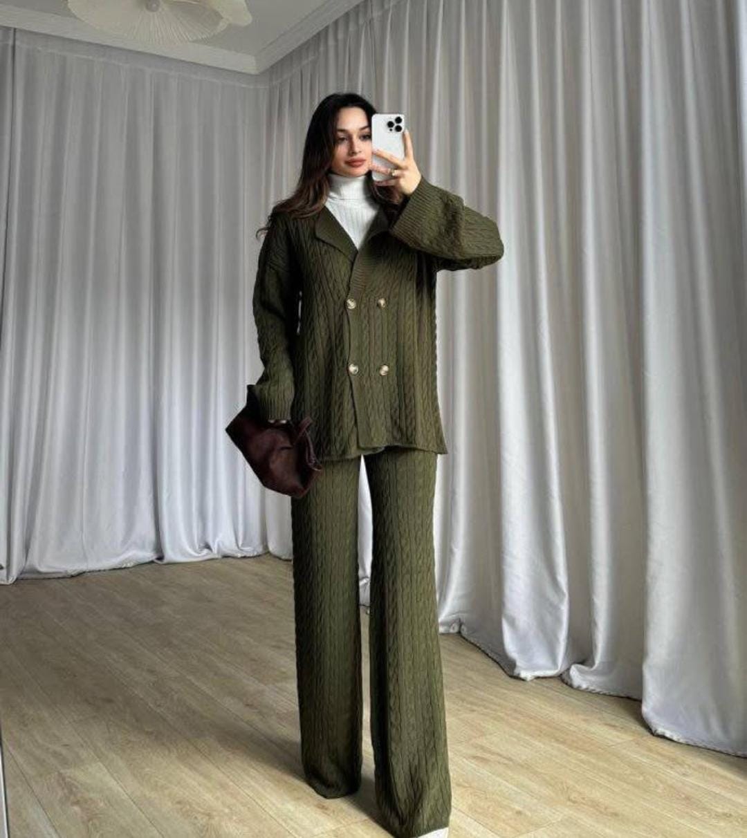 Blazer Style Woolen Co-Ord Set FT630