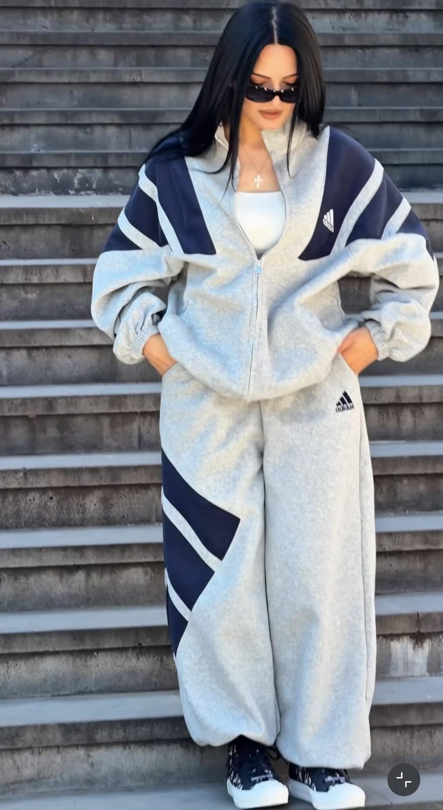 Elegant Retro-Revival Color block oversize Set FT965