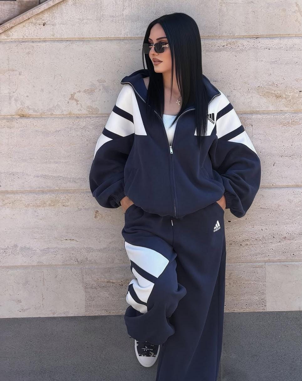 Elegant Retro-Revival Color block oversize Set FT965